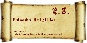 Mahunka Brigitta névjegykártya